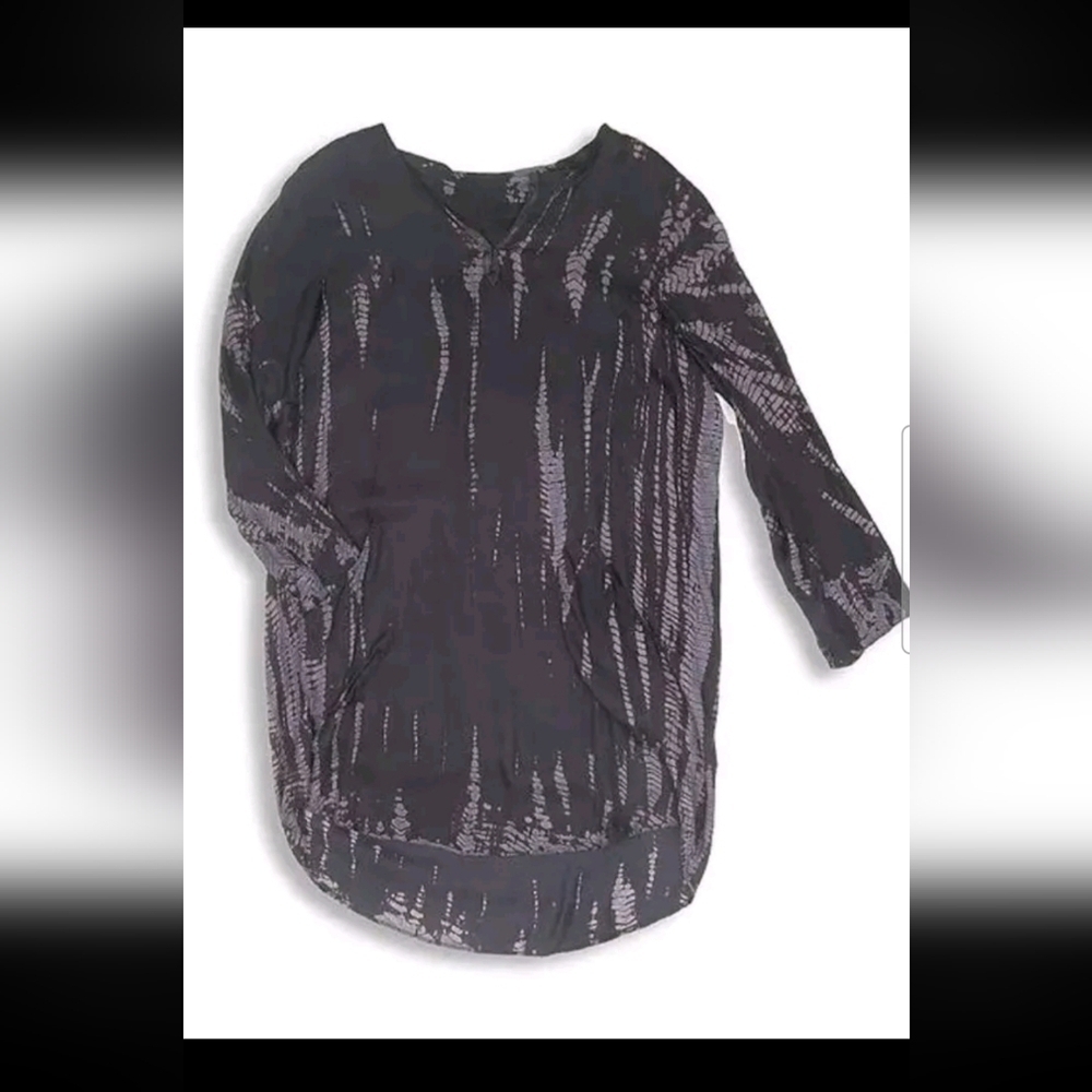 Zadig & Volaire Womens Black And Gray Ruth  Long Sleeve Tunic Top  M